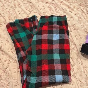 Plaid Pajama Pants in Red, Green, and Black